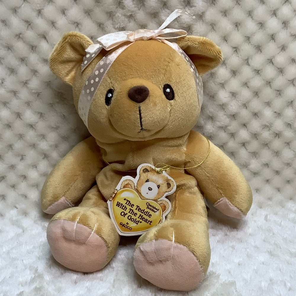 Enesco Cherished Teddies Karen Plush Tan Bear Stuffed Animal Toy With Tags #3